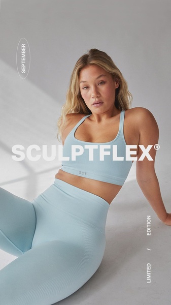 activewear set, sports bra leggings set, workout outfit, gym set, athletic matching set, seamless activewear, limited time deal, product launch, editorial, lifestyle, fresh, bold, blue, neutral